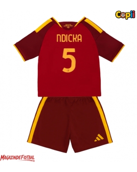 AS Roma Evan Ndicka #5 Echipament de Fotbal Replică 2026-27 Copii Acasa (+ Șorturi)